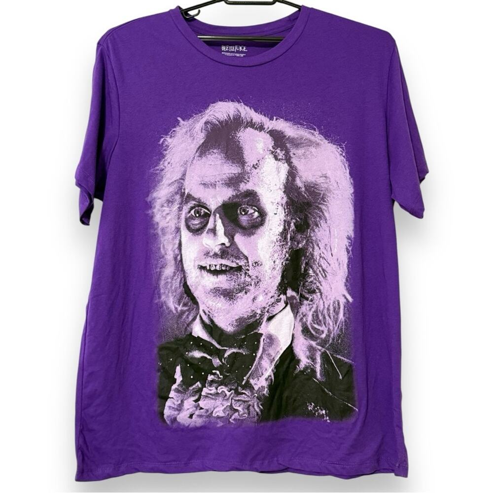 Beetlejuice men’s size 3XL (54/56) Purple & black short sleeve Graphic T-Shirt
